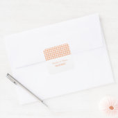 Oranje trekkers voor het bruiloft vierkante sticker (Envelop)