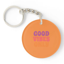 Oranje Trendy Positieve Citaat Ronde Sleutelhanger