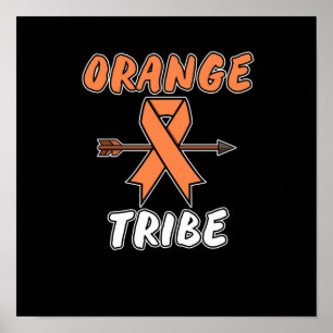 Oranje Tribe Leukemia Awareness Ribbon Support Poster