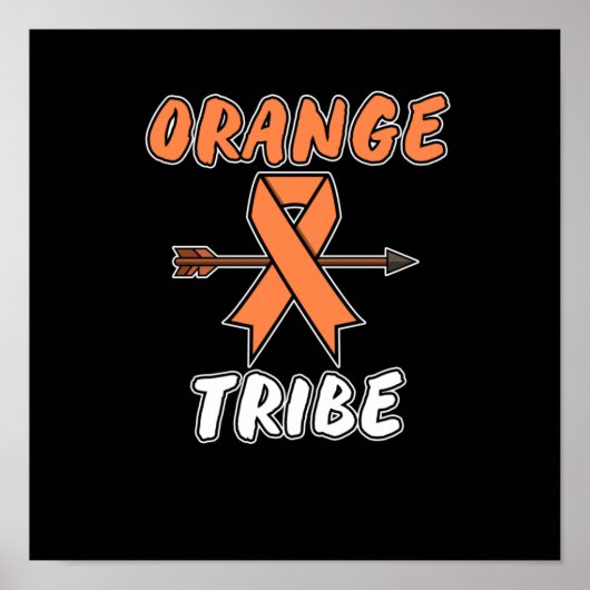 Oranje Tribe Leukemia Awareness Ribbon Support Poster (Voorkant)