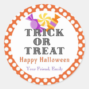 Oranje Trick or treat Halloween Snoep Party Favors Ronde Sticker