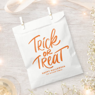 Oranje Trick or treat Lettering Halloween Party Bedankzakje