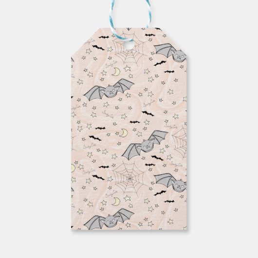 Oranje Trick or treat VAN Baby Halloween Cadeaulabel (Achterkant)