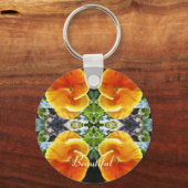 Oranje trillingen botanische natuurlijke sleutelhanger (Voorkant)