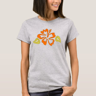 Oranje Tropisch Hawaïaans Hibiscus Bloem bloesem T-shirt