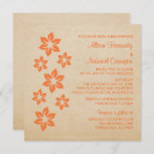 Oranje tropisch hout uitnodigen kaart (Voorkant / Achterkant)