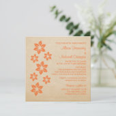 Oranje tropisch hout uitnodigen kaart (Staand voorkant)