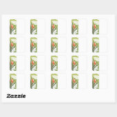 Oranje Tropische Bloemen Bruiloft Favor Sticker (Vel)