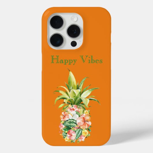 Oranje tropische bloemenananas Case-Mate iPhone case (Achterkant)