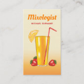 Oranje Tropische Citrus Drink Mixoloog Bartender Visitekaartje (Voorkant)