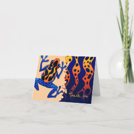 Oranje Tropische Kikker Bedankt Opmerking - Blank