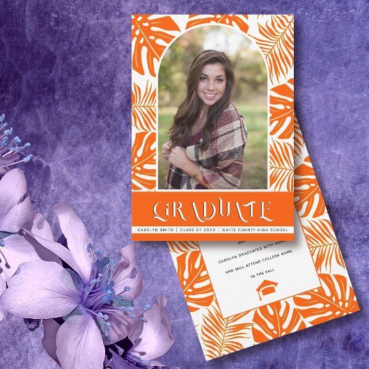 Oranje tropische klasse van 2024 foto afstuderen aankondiging