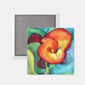 Oranje tropische magneten voor rioolbloemen (Voorkant / Achterkant)