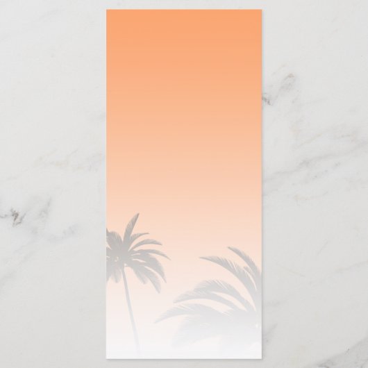 Oranje tropische palmbomen menu (Achterkant)