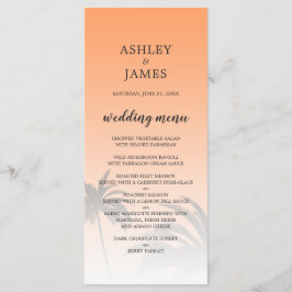 Oranje tropische palmbomen menu