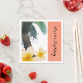 Oranje tropische palmboom en plencyzomer servetten (Insitu)