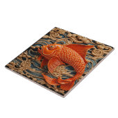 Oranje tropische vis mariene leven aquatisch tegeltje (Zijkant)