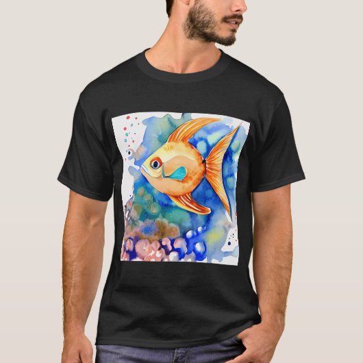 Oranje Tropische Vis T-shirt (Voorkant)