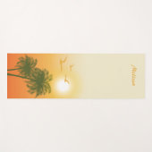 Oranje tropische zomerzon & vogeltjes en palmbomen yogamat (Voorkant (horizontaal))