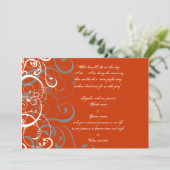 Oranje trouwkaart kaart (Staand voorkant)