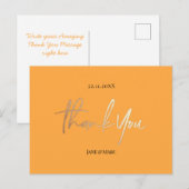 Oranje Trouwkaarten Bedankt Elegante Script Briefkaart (Voorkant / Achterkant)