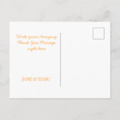 Oranje Trouwkaarten Bedankt Elegante Script Briefkaart (Achterkant)