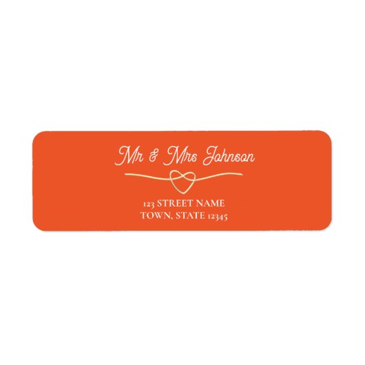 Oranje Trouwretouradres Etiket (Voorkant)