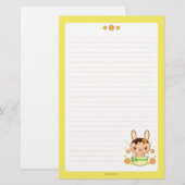 Oranje Truffle Bunny Briefpapier (Voorkant / Achterkant)