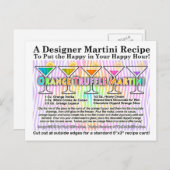 Oranje Truffle Martini Cocktail Recipe Briefkaart (Voorkant / Achterkant)