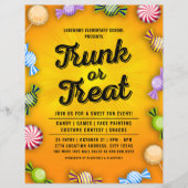 Oranje Trunk of Treat Halloween Snoep Lijst Event Flyer (Voorkant)