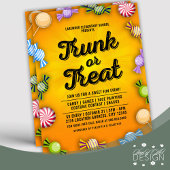 Oranje Trunk of Treat Halloween Snoep Lijst Event Flyer