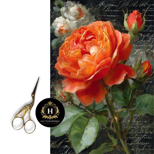 Oranje Tuin Roos Decoupage Tissuepapier