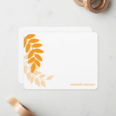 Oranje tuinbladeren notitiekaartje (Voorkant / Achterkant in situ)