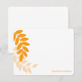 Oranje tuinbladeren notitiekaartje (Voorkant / Achterkant)