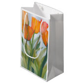 Oranje Tulip Gift Bag Klein Cadeauzakje (Voorkant Gekanteld)