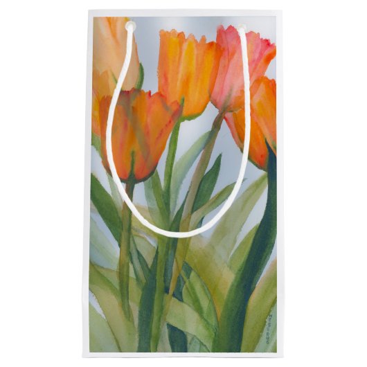 Oranje Tulip Gift Bag Klein Cadeauzakje (Voorkant)
