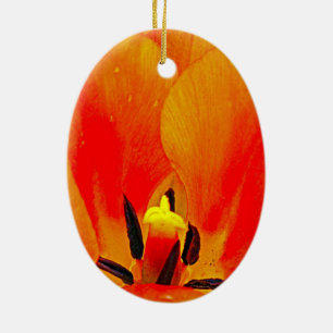 Oranje Tulip Keramisch Ornament