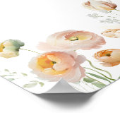 Oranje Tulip Ranunculus Flower Background Poster (Hoek)