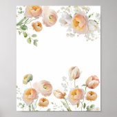 Oranje Tulip Ranunculus Flower Background Poster (Voorkant)