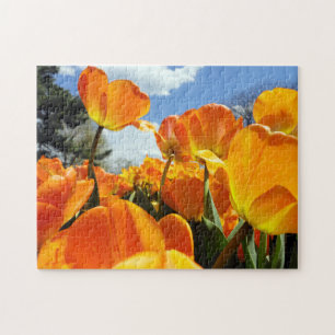 Oranje Tulip Reaching voor de Sky Legpuzzel