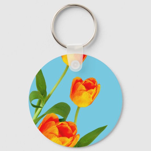 Oranje Tulip Sleutelhanger (Voorkant)