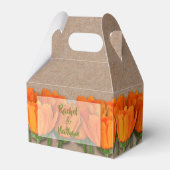 Oranje Tulips Kraft Gable Favor Boxes Bedankdoosjes (Voorkant Zijde)