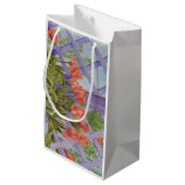 ORANJE TULIPS MET PAARSE LATTISCHE VERKEERSBAK KLEIN CADEAUZAKJE (Achterkant Gekanteld)