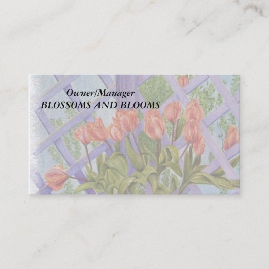 ORANJE TULIPS  VISITEKAARTJES (Voorkant)