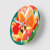 Oranje Tulp Acryl wandklok (Hoek)