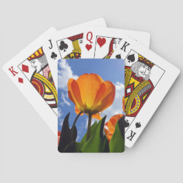 Oranje Tulp, blauwe hemel Pokerkaarten