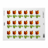 Oranje tulp bruiloft gunst Labels (Full Sheet)