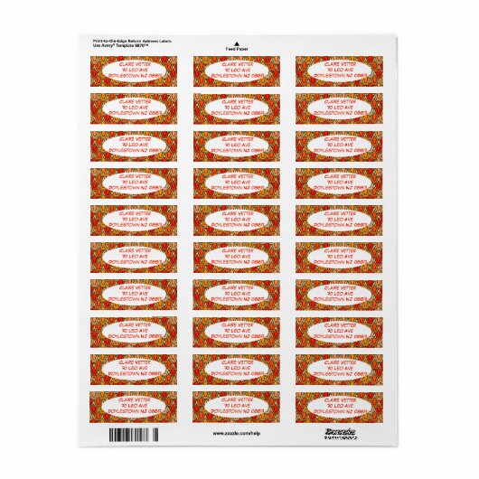 Oranje Tulp Field Etiket (Full Sheet)