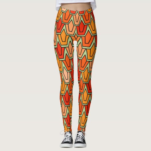 Oranje Tulp Field Leggings (Voorkant)