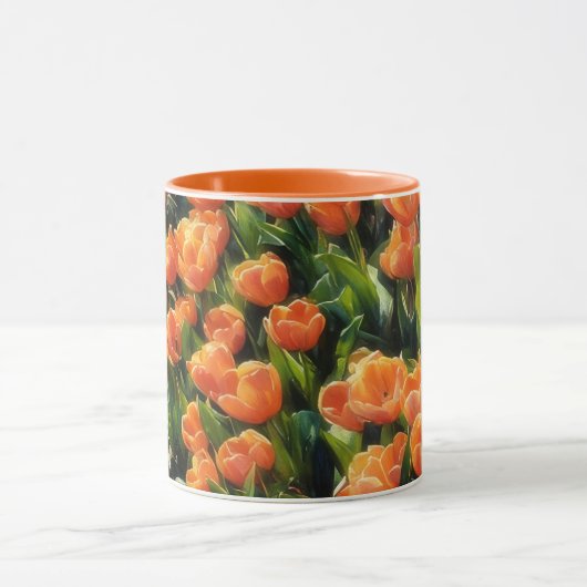 Oranje Tulp Flower Garden Art Mok Cup (Midden)